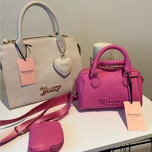 Juicy Couture Pink and Cream Handbag Lot